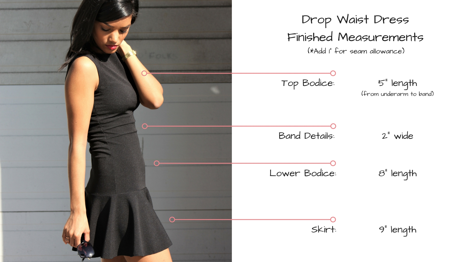 DIY Drop Waist Little Black Dress www.SweetShard.com