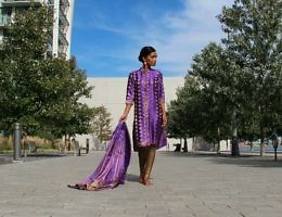 Sweet Shard Purple DIY Diwali Women's Kurta and Dupatta - #b6294